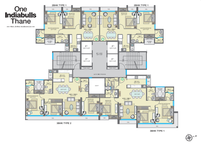 One Indiabulls Thane 2BHK Plan
