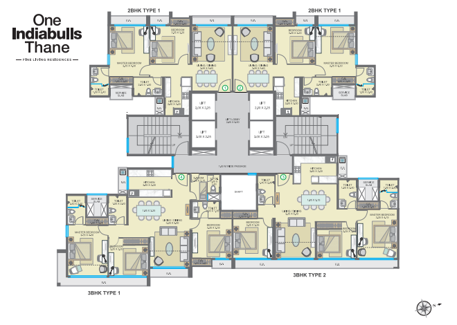 One Indiabulls Thane 3BHK Plan